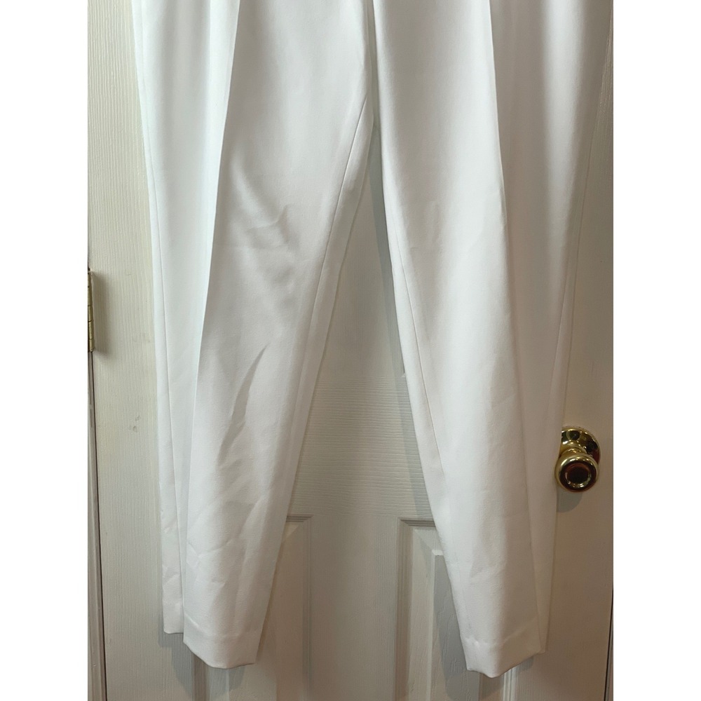 Evan-Picone Dress Pants Womens 14 White Straight Leg Flat Front Black Label Chic - Picture 4 of 16